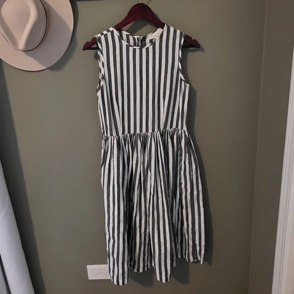 THE GREAT.  Striped Cotton Midi Dress Size 1 - Picture 2 of 13